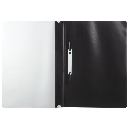 Скоросшиватель пластиковый с перфорацией BRAUBERG, А4, 140/180 мкм, черный, 226586 - Папки-скоросшиватели мягкие