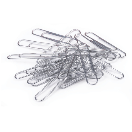 Скрепки большие 50 мм, STAFF, оцинкованные, 50 шт., в картонной коробке, РОССИЯ, 224800 - Скрепки канцелярские