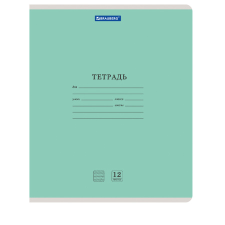 Тетради 12 л. КОМПЛЕКТ 20 шт. BRAUBERG "КЛАССИКА NEW", частая косая с дополнительной горизонтальной, ЗЕЛЕНАЯ, 880057 - Тетради 12-24 листов