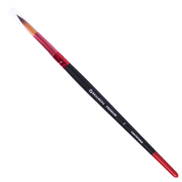 Кисть синтетика, круглая № 7, BRAUBERG PREMIUM, 201006 - Кисти для рисования