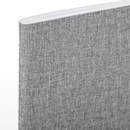 Тетрадь 60 л. в клетку обложка кожзам под рогожку, сшивка, B5 (179х250мм), СЕРЫЙ, BRAUBERG HARMONY, 403839 - Тетради более 60 листов