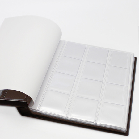 Альбом для монет и купюр на винтах универсальный, 224х224 мм, на 216 монет до D - 45 мм, выдвижные карманы, коричневый, "ДПС", 2855-204 - Альбомы для монет и купюр