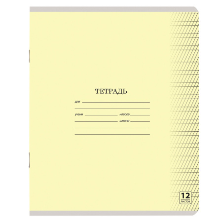 Тетрадь 12 л. ЮНЛАНДИЯ КЛАССИЧЕСКАЯ, частая косая линия, обложка картон, АССОРТИ 5 видов, 105650 - Тетради 12-24 листов