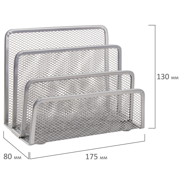 Настольный набор из металла BRAUBERG "Germanium", 4 предмета, серебристый, 231965 - Настольные наборы из металла