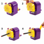 Точилка механическая ЮНЛАНДИЯ "Лабиринт", для чернографитных и цветных карандашей, крепление к столу, корпус фиолетовый, 228478 - Точилки механические