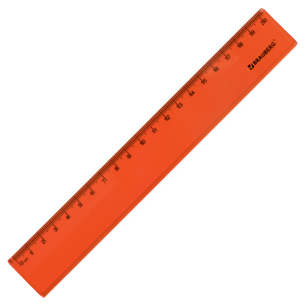 Линейка пластиковая 20 см BRAUBERG "FRUITY", тонированная, ассорти, 210766 - Линейки