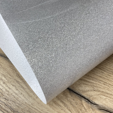 Термотрансферная пленка с блестками, цвет Серебро, размер 25*25 см (Ю.Корея) - Термотрансферная пленка