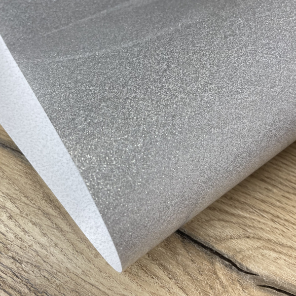 Термотрансферная пленка с блестками, цвет Серебро, размер 25*25 см (Ю.Корея) - Термотрансферная пленка