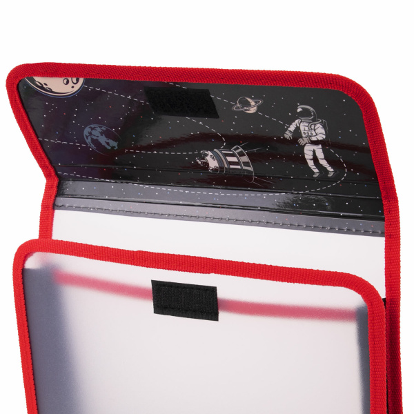 Папка для тетрадей ЮНЛАНДИЯ А5, пластик, 2 отделения, клапан на липучке, "Endless Space", 271492 - Папки для тетрадей и уроков труда