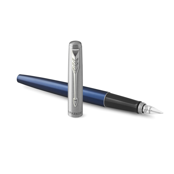 Ручка перьевая PARKER "Jotter Royal Blue CT", корпус синий, детали из нержавеющей стали, синяя, 2030950 - Ручки перьевые подарочные