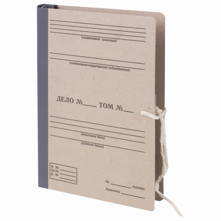 Папка архивная для переплета "Форма 21", 40 мм, с гребешками, БУРАЯ, 4 отверстия, завязки, STAFF, 111054 - Папки архивные для переплета