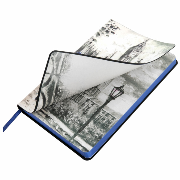 Ежедневник недатированный А5 (138х213 мм), BRAUBERG VISTA, под кожу, гибкий, 136 л., "London", 111993 - Ежедневники с покрытием "под кожу и ткань"