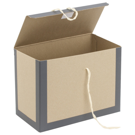 Короб архивный 180х240х330 мм, переплетный картон/бумвинил, завязки, до 1700 л., STAFF, 112160 - Короба архивные