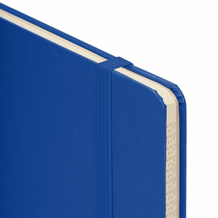 Блокнот А5 (148x218 мм), BRAUBERG "Metropolis", балакрон, 80 л., резинка, клетка, синий, 111582 - Бизнес-блокноты и бизнес-тетради