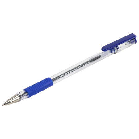 Ручка шариковая с грипом BEIFA (Бэйфа), СИНЯЯ, корпус прозрачный, узел 0,7 мм, линия письма 0,5 мм, AA999-BL - Ручки шариковые неавтоматические