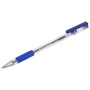 Ручка шариковая с грипом BEIFA (Бэйфа), СИНЯЯ, корпус прозрачный, узел 0,7 мм, линия письма 0,5 мм, AA999-BL - Ручки шариковые неавтоматические