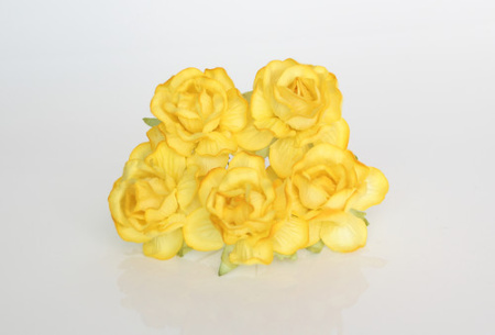 Кудрявые розочки желтые, диаметр 4 см, 5 шт