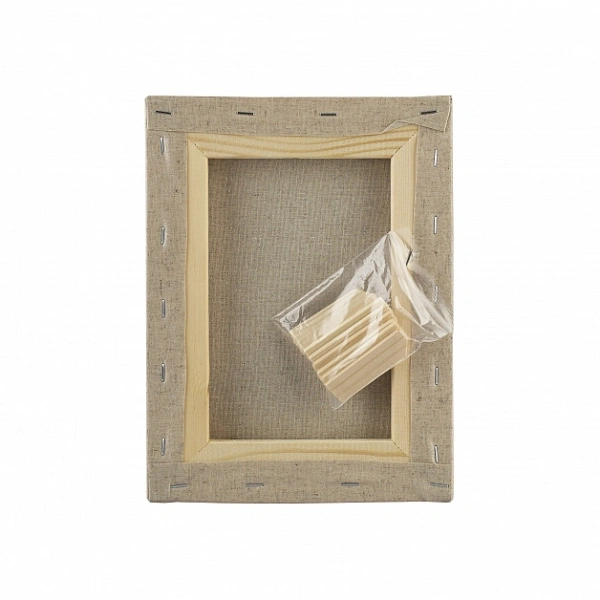 Холст грунтованный на подрамнике "Ладога" 18х24 см 280 г/м2, 55% лён, 45% хлопок, прозрачный акриловый грунт, мелкое зерно - Холсты