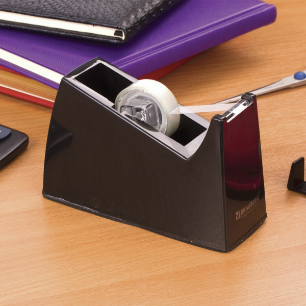 Диспенсер для клейкой ленты BRAUBERG настольный, утяжеленный, большой, 440034 - Диспенсеры для канцелярской ленты