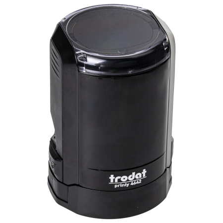 Оснастка для печатей оттиск D=42 мм синий, TRODAT 4642 PRINTY 4.0, корпус черный, крышка, подушка - Оснастки для печатей