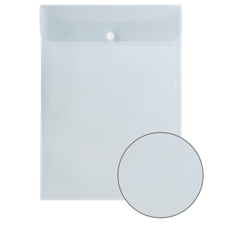 Папка-конверт с кнопкой BRAUBERG, вертикальная, А4, до 100 листов, прозрачная, 0,15 мм, 224978 - Папки-конверты с кнопкой