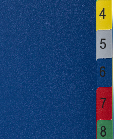 Разделитель пластиковый широкий BRAUBERG А4+, 12 листов, цифровой 1-12, оглавление, цветной, 225622 - Разделители