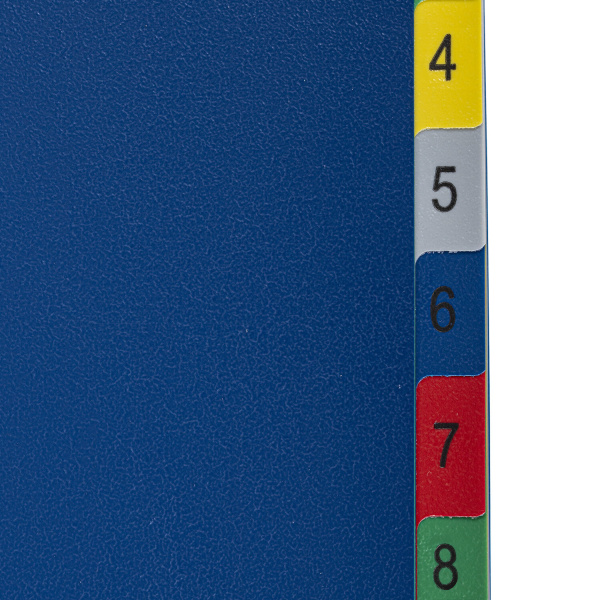 Разделитель пластиковый широкий BRAUBERG А4+, 12 листов, цифровой 1-12, оглавление, цветной, 225622 - Разделители