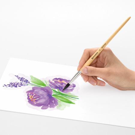 Кисть BRAUBERG, белка, круглая, № 6, 200183 - Кисти для рисования