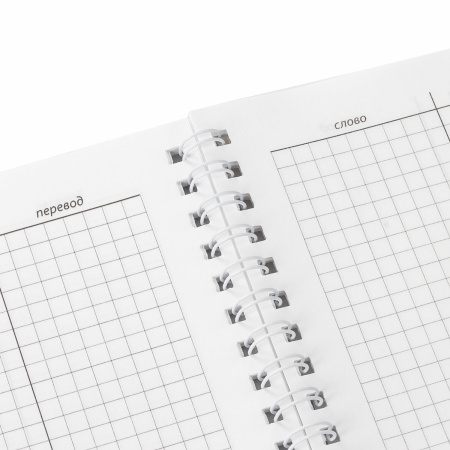 Тетрадь-словарь для записи иностранных слов А5 48 л., гребень, клетка, BRAUBERG, 403563 - Тетради предметные