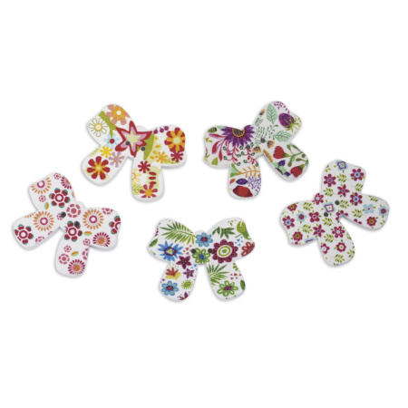 Пуговицы декоративные "Бантики", дерево, 30х23 мм, 18 шт., ассорти, ОСТРОВ СОКРОВИЩ, 661413 - Пуговицы для творчества