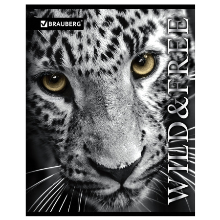 Тетрадь А5, 48 л., BRAUBERG, скоба, линия, обложка картон, ДИКИЕ И СВОБОДНЫЕ, 401897 - Тетради 40-48 листов