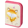 Пенал ПИФАГОР, 1 отделение, 1 откидная планка, полиэстер, 19х13 см, "Smiling fox", 271014 - Пеналы каркасные