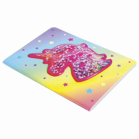 Блокнот МАЛЫЙ ФОРМАТ (103х148 мм) А6, 32 л., сшивка, декор, клетка, ЮНЛАНДИЯ, Единорог, 662707 - Блокноты детские