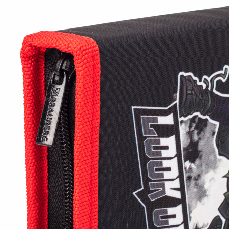 Пенал BRAUBERG, 1 отделение, 2 откидные планки, полиэстер, 21х14 см, "Ninja", 270313 - Пеналы каркасные