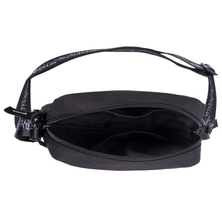 Сумка на плечо BRAUBERG COMPACT с карманом, черная с принтом, 23х17х5 см, 271686 - Сумки-мини на плечо