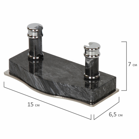 Набор настольный GALANT из мрамора, 8 предметов, черный мрамор/серебристые металлические детали, 231192 - Настольные наборы и аксессуары из мрамора