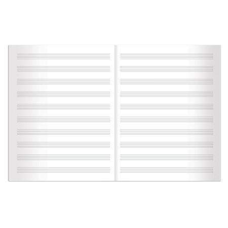 Тетрадь для нот А4, 16 л., обложка мелованный картон, вертикальная, на скобе, BRAUBERG, "Город звуков", 125415 - Тетради для нот