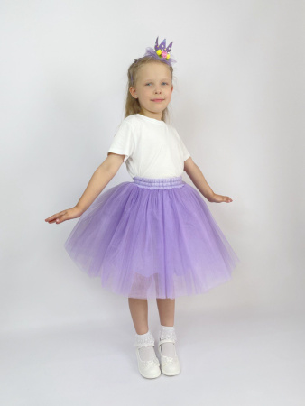 Юбка нарядная из фатина сиреневая