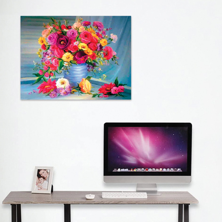 Картина стразами (алмазная мозаика) 40х50 см, ОСТРОВ СОКРОВИЩ "Цветы", без подрамника, 662415 - Алмазная вышивка