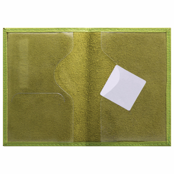 Обложка для паспорта натуральная кожа флоттер, "PASSPORT", салатовая, STAFF "Profit", 237204 - Обложки для паспорта