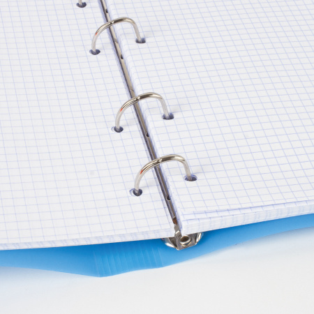 Тетрадь на кольцах А5 175х220 мм, 120 л., пластик, клетка, с резинкой, BRAUBERG, синяя, 403567 - Тетради на кольцах и сменные блоки к ним