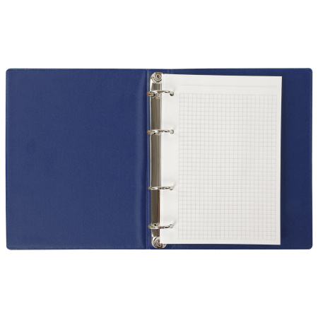 Тетрадь на кольцах А5 (180х220 мм), 80 листов, обложка ПВХ, клетка, BRAUBERG, синий, 403913 - Тетради на кольцах и сменные блоки к ним