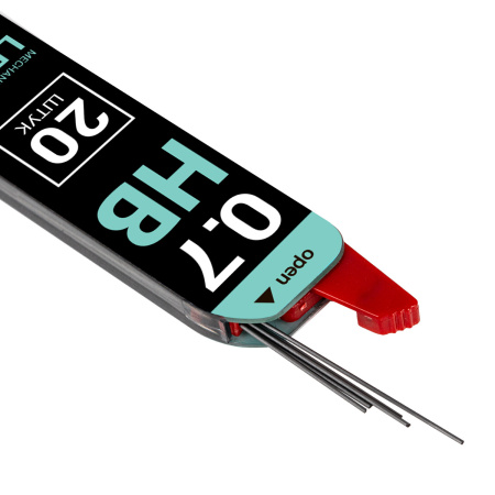 Грифели запасные 0,7 мм, HB, BRAUBERG, КОМПЛЕКТ 20 шт., "Black Jack", 180451 - Грифели для механических карандашей