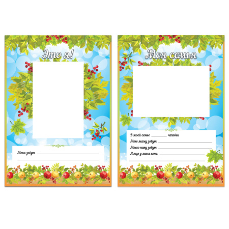 Листы-вкладыши для портфолио школьника, 14 разделов, 16 листов, "Окружающий мир", BRAUBERG, 126896 - Портфолио