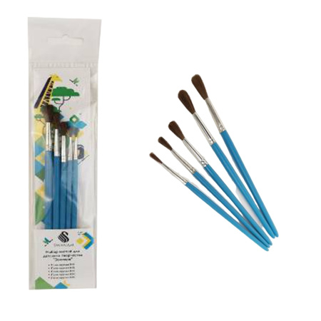 Набор кистей для детского творчества "Зоопарк" пони, 5 шт (круглая № 1,2,3,4,5)