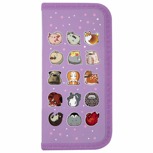 Пенал ПИФАГОР, 1 отделение, ламинированный картон, 19х9 см, "Animals", 271099 - Пеналы каркасные