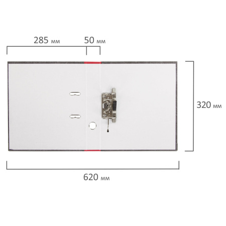 Папка-регистратор ОФИСМАГ, фактура стандарт, с мраморным покрытием, 50 мм, красный корешок, 225587 - Папки-регистраторы с арочным механизмом