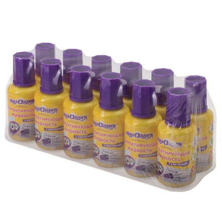 Корректирующая жидкость ЮНЛАНДИЯ быстросохнущая, 20 мл, с кисточкой, 228431 - Корректирующие жидкости