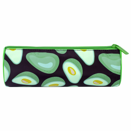 Пенал-тубус BRAUBERG, с эффектом SOFT TOUCH, полиэстер, "Black Avocado", 22х8 см, 270061 - Пеналы мягкие