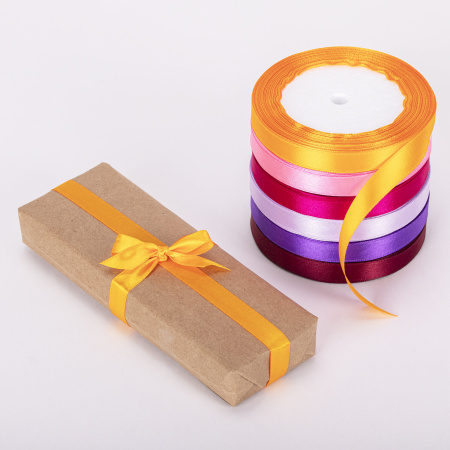 Лента атласная ширина 12 мм, набор №2 6 цветов по 23 м, BRAUBERG, 591500 - Ленты для декора, рукоделия и упаковки подарков